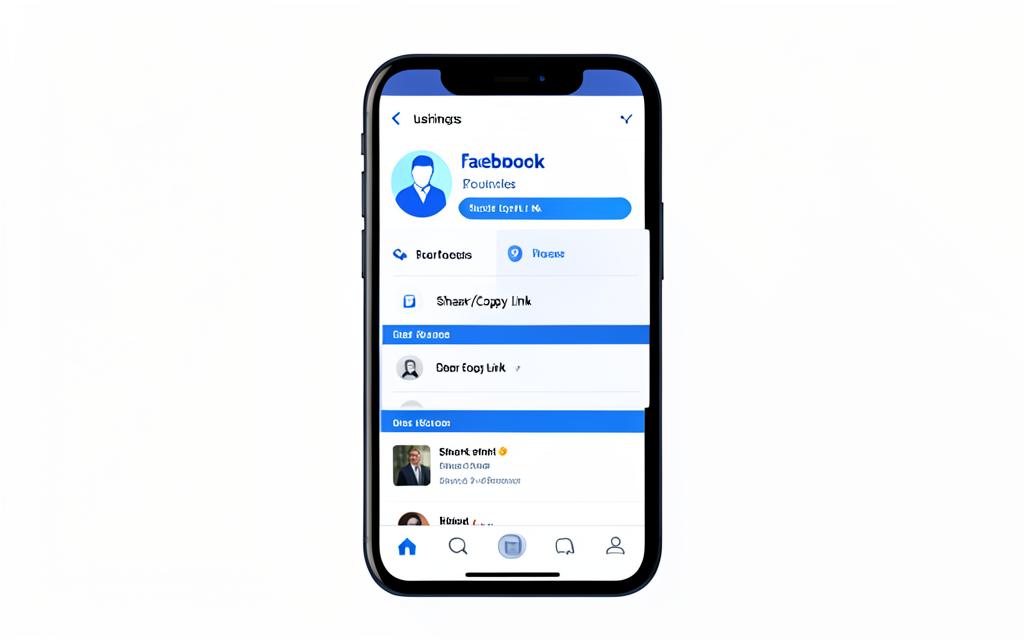 Facebook page share menu open on a smartphone