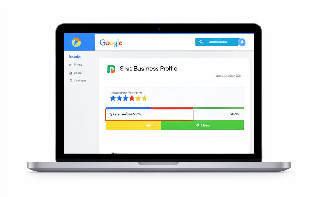 Google Business Profile showing the share review form button